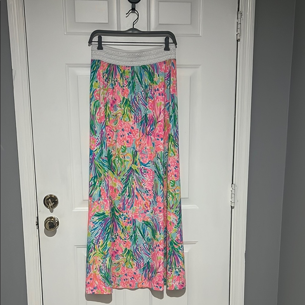 Lily Pulitzer Maxi Skirt - Sea Fan Vibrant Multicolor Beach Resort wear. Size L